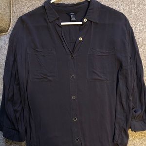 Dark gray button up blouse